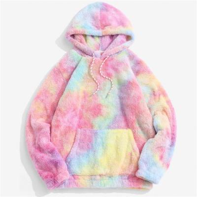 China Custom OEM Hip Anti-Wrinkle Tie Hop Dye Pattern Casual Streetwear Oversized Fluffy Hoodie For Men for sale