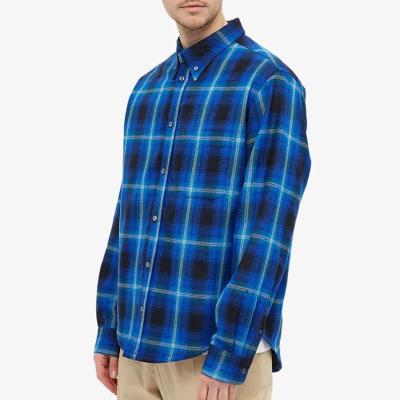 China Anti-Wrinkle OEM Summer Custom Made Casual Cotton Flannel High Quality Checked Oversized Plaid Shirt For Men for sale