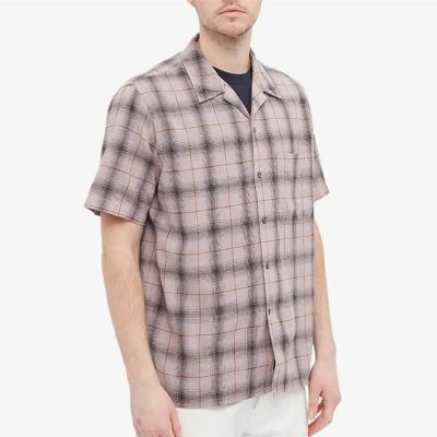 China OEM Custom Summer Fashion Shorts Casual Sleeve Anti-Wrinkle Screened Button Up Plaid Shirt For Men for sale