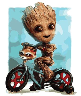 China New Manufacturer 30*40cm Classic/Postmodern Frameless Painting Groot Treant By Number On Canvas Drawing For Kids DIY Home Decor Adult Painting Gift for sale