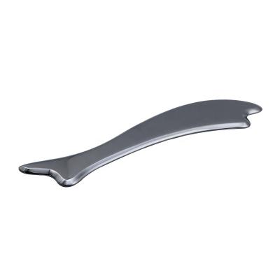 China Custom body logo fish-shape stainless steel gua sha scraper for sale