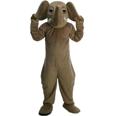 China INSTOCK 438 Soft Stuffed Plush Walking Brown Cartoon Baby Elephant Mascot Costume On Sale for sale