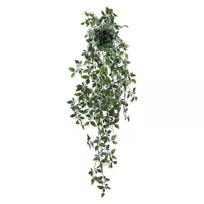 China Home Hanging Bonsai plantNearly Natural Cheap Fresh Green Plant Pots Nursery Mandala Leaves Artificial Datura Vine Green for sale