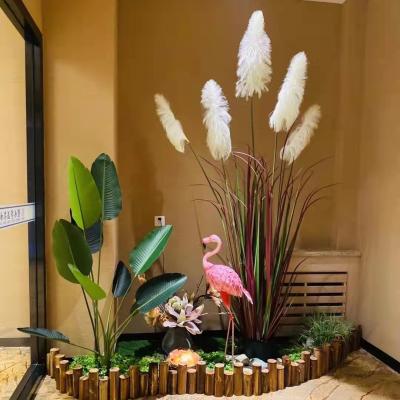 China Mall Hotel Gym Factory Price White Tubular Pot Reed Sticks Large Long Grass Artificial Reed For Sale for sale