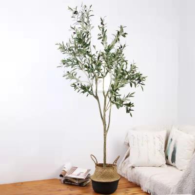 China Potted Plants Olive Trees Artificial Mall Hotel Gym New Arrival Tree Olives In Pot Fake Olive Tree for sale