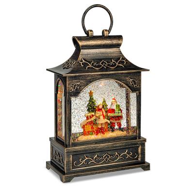 China Home Decoration Wholesale Price Christmas Night Lantern Light Brown Led Light Bronze Christmas Gift for sale