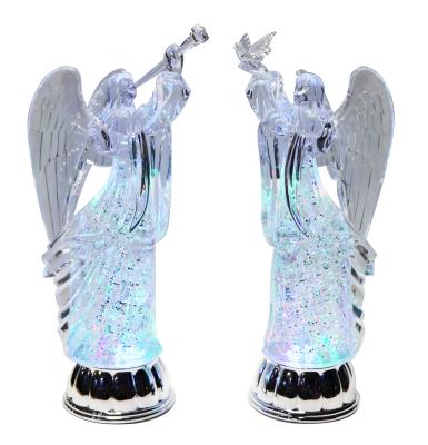 China High End Christmas Sculpture Acrylic / Plastic Angel Decoration Transparent Angel Products Angel With Wings for sale