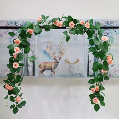 China Hot Selling Realistic Artificial Flower Vine Simulation Flower Vine Artificial Rose Flowers for sale