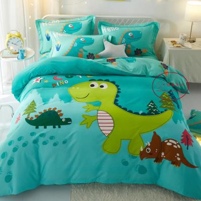 China Disposable 100% Cotton Cartoon Printed Kids Bedding Set Satin Sheet Set for sale