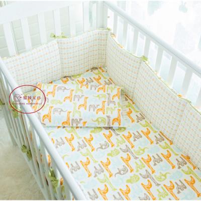 China High Quality Sustainable Baby Crib Set 100% Cotton Printed Baby Crib Bedding Set for sale