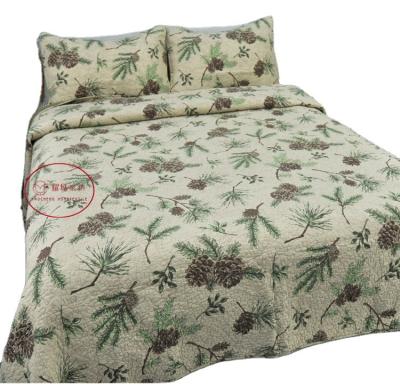 China Size Sustainable Customized Quilt Bedspread Set Quilted Quilt Embroidered Bedspread for sale