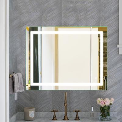 China Smart Luminous Wholesale Fog Light Rectangle Led Bathroom Mirror Wall Light Up Led Mirror for sale