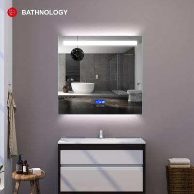 China China Supplier Hotel Decoration Smart Bathroom Bluetooths Large Backlit Wall LED Frameless Mirror for sale