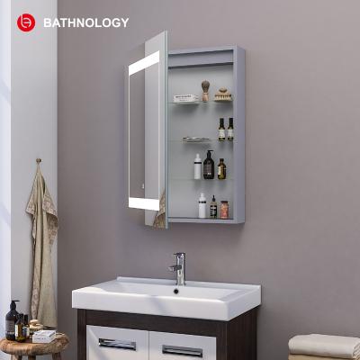 China LED Light New Product Version Hotel Decoration Smart LED Touch Bathroom Medicine Cabinet Fog Mirror for sale