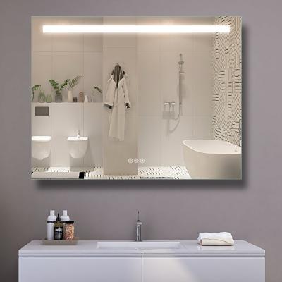 China Modern Enlarging Hotel Residential Waterproof Smart Wall Lighted Backlit Mirror Vanity Bathroom Mirror Led Light for sale