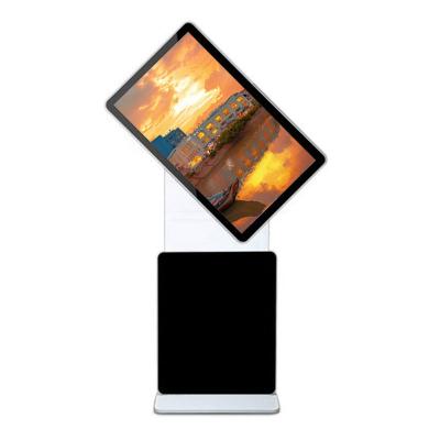 China Indoor lcd display 55 inch wifi interactive digital android rotating floor stand kiosk totem announcement player for sale