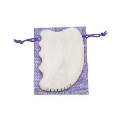 China 2021 Hot Sale Hand Held Gua Sha Gua Sha Board White Jade Stone Scraping Massage Tool Gua Sha Board Relax Muscle for sale