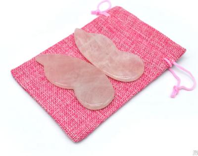 China Ornamental Natural Rose Quartz Gua Sha Massager JADE Gua Sha Tool for sale