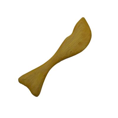 China Hand Held Natural Fish Shape Massage Yellow Wood Tool Face Gua Sha Tools Wooden Accessories for sale