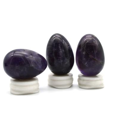 China Hand Carved Type Gemstone Egg Product Amethyst Yoni Eggs Wholesale Eggs Prices for sale