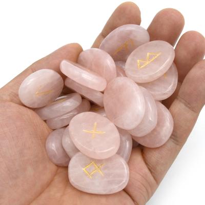 China China Stones Rose Quartz Divination Stone Gemstone Rune Stones Crystal Rune Tumbled for sale