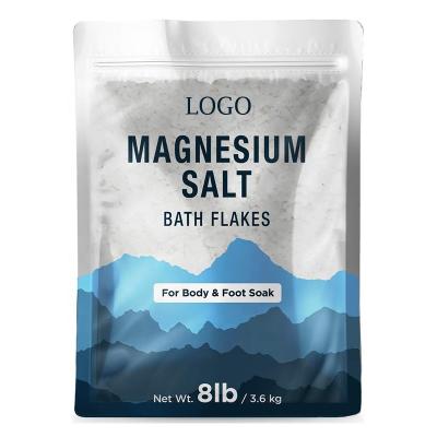 China Whitening Body Skin New Product Custom Packing Private Label Foot Body Soak Natural Relax Muscle Mind Epsom Salt Pure Magnesium Bath Flakes for sale