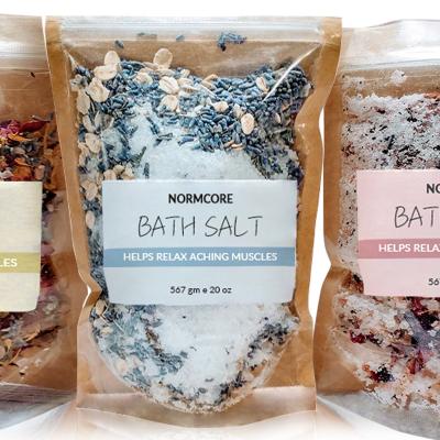 China Other Manufacturer OEM Private Label Luxury Organic Vegan Epsom Bath Salt Muscle Therapy Bulk Bath Salts for sale