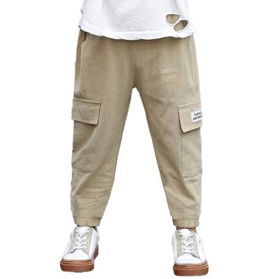 China Breathable summer kids jeans fashion boy cargo side pockets korean ins style pants and pants kids wear for sale