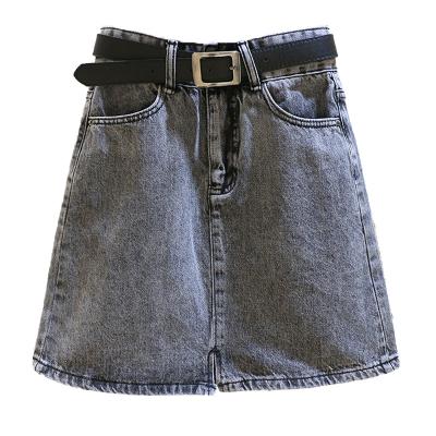 China Comfortable Latest Fashion Plus Size Low Price Washed Denim Short Jean Lady Skirt For Women for sale