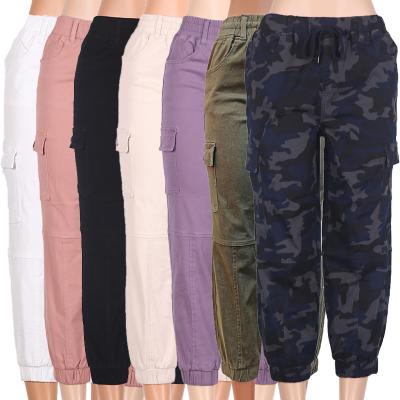 China 2021 New Arrivals QUICK DRY Camouflage Joggers Overalls Printed Loose Cargo Pants Causal Women Pants Spring Summer for sale