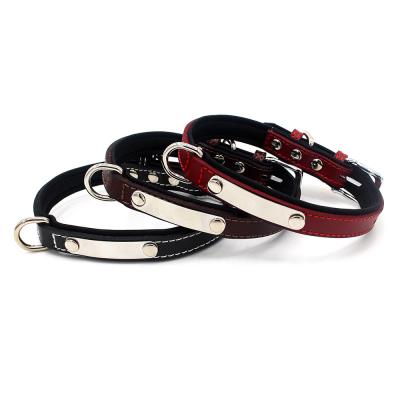 China 2022 Hot Sale Engravable Multifunctional Dog Collar Reflective JEWELED Pet Collar Leash Set Cloth Diving Comfortable Leather Dog Collar for sale