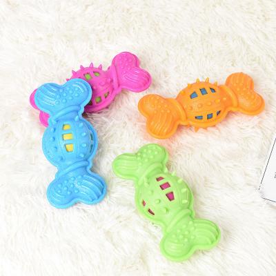 China 2022 Hot Sale Pet Toy Molar Bite Resistant Cleaning Cute Round Stocked Shape Toy Pets Chew Interactive Toys Rubber Sounding Pet Supplies for sale