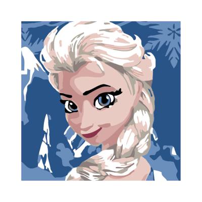 China New Classic/Postmodern DIY Portrait Painting By Numbers With Frame Animation Cartoon Character Ice Princess Art Kits Canvas Painting Gifts For Kids for sale