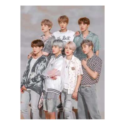 China DIY Modern 5D Diamond Painting BTS Full Drill Embroidered Characters Painting Kpop Idol Diamond Painting Kits Cross Stitch Fans Gifts for sale