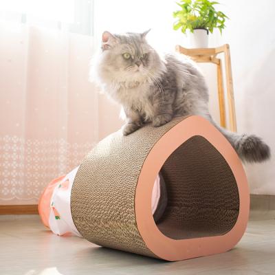 China 2021 Sustainable Creative Amazon Bestseller Pet Toy Cat Tunnel With Cat Scratch Fashion Board for sale