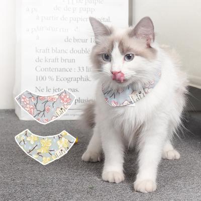 China 2021 Personalized Fresh Pet Pet Small Style Saliva Floral Towel Scarf Cat And Dog Accessories Universal Collar for sale