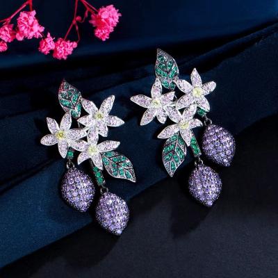 China FASHIONABLE flower chandelier zircon factory girl shiny bolingboling glitter Bohemian earrings for sale