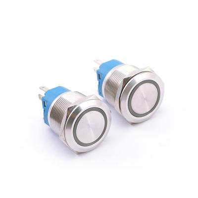 China Momentary / Latching 22mm White Black Green Blue Yellow Red Motorcycle Marine Push Button Switches for sale