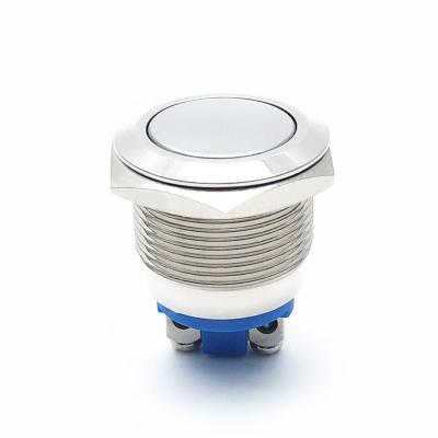 China Momentary / Latching Copper Plated 16mm Momentary Trigger Screw Terminal 36 Volt Push Button Switch for sale