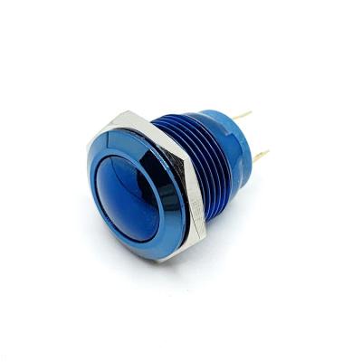 China Momentary / Latching 16mm Ball Head 2 Pin Vacuum Plating Latching /Maintained Push Button Switch for sale