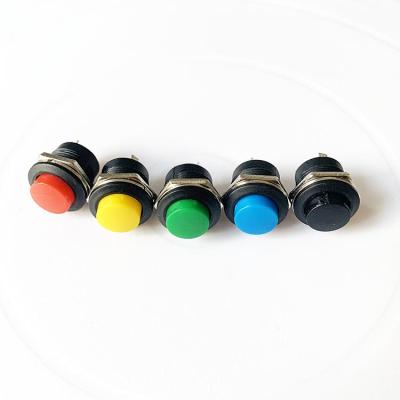 China Momentary / Latching 3A 250VAC 2 Pin Black Body Red Button OFF (TOP) Self Return Momentary Push Button for sale