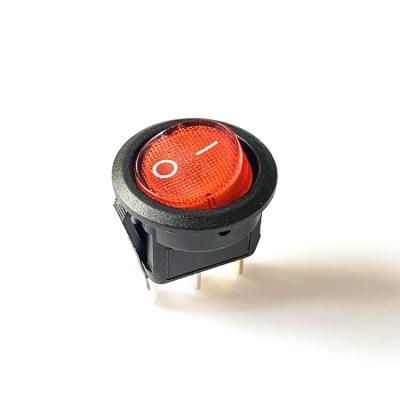 China 6A 250VAC 10A 125VAC T85 3 Pin Lighted Rocker Switch 3 Pin Plastic Electrical Terminal for sale