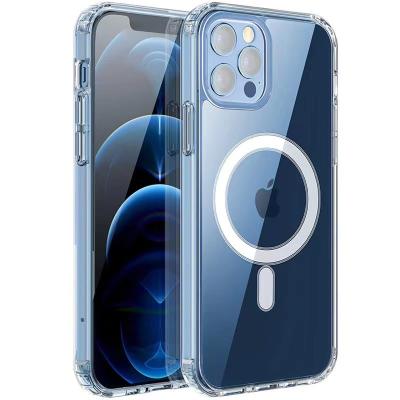 China Phone shockproof clear wireless charging case for iphone 13 max pro tpu magnetic suction mobile phone case for iphone 12 13 14 for sale