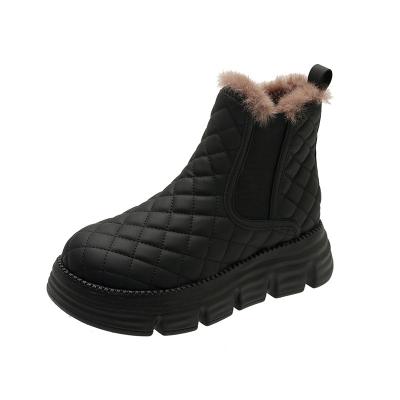 China New fashion winter and autumn women's shoes plus thick-soled velvet cotton warm student shoes snow boots for sale