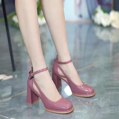 China 2023 New Style Breathable Colorful Mary Jane Pumps Shoes High Heels Women's Shoes For Ladies Factory Price Hot Sale Heel for sale