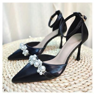 China Fashion Trend Design New Ladies Heels Heel Sandals Spring Summer Elegant Pointed End Single Shoes For Women for sale