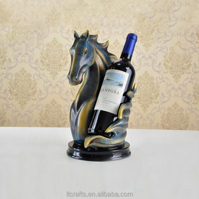 China Novelty Decorative Wine Display Rack Horse Figurine Viable Decorative Wine Bottle Holder for sale