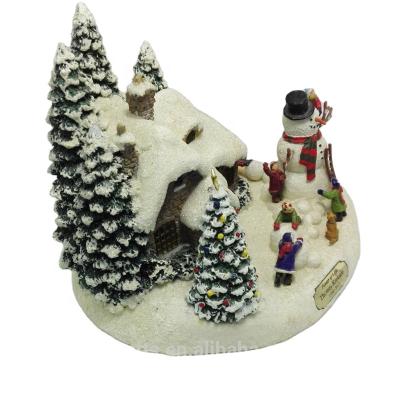 China China Polyresin Decorative Christmas Resin House Miniature Figurine for sale