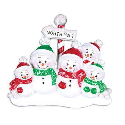 China Europe Resin Custom Personalized Christmas Ornament Resin Snowman Family Ornament for sale