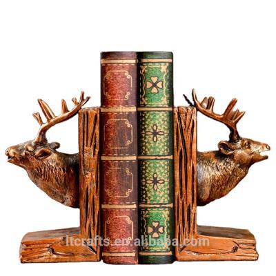 China Retro deer home creative resin fashion decoration ornaments animal bookend bookends for sale